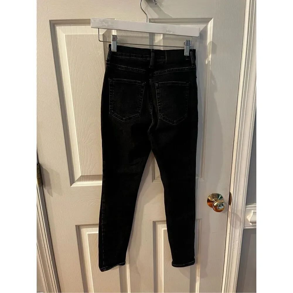 Everlane Black Button Fly High Rise Ankle Skinny Jeans sz 25 EUC - Picture 6 of 8